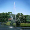 Image of Scott 1HP Pond Fountain Clover Pattern by Scott Aerator Operating in a Pond with Trees at the Back 13000
