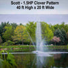 Image of Scott 1.5HP Floating Fountain with Clover Pattern 40 ft x 20ft