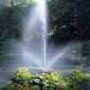 Image of Scott 1HP Pond Fountain Skyward Pattern by Scott Aerator Operating in a Pond with Trees at the Back 13008