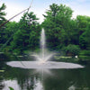 Image of Scott 1HP Pond Fountain Skyward Pattern by Scott Aerator Operating in a Pond with Trees at the Back 13008
