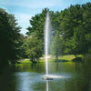 Image of Scott 1/2HP Pond Fountain Gusher Pattern by Scott Aerator Operating in a Pond with Trees at the Back 13513