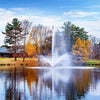Image of Scott 3HP Fountain with Skyward Pattern Operating in a Pond with Trees at the Back 13230