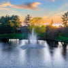 Image of 1 HP Amherst Fountain by Scott Aerator Operating in a Pond Top View