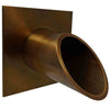 Image of Deco Wall Scupper w/ Square Backplate – 2.5″ Antique Bronze Finish Right Profile View