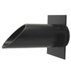 Image of Deco Wall Scupper w/Square Backplate – 2ʺ Black Finish Left Side View