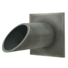 Image of Deco Wall Scupper w/Square Backplate – 2ʺ Brushed Pewter Finish Left Side View