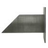 Image of Deco Wall Scupper w/Square Backplate – 2ʺ Brushed Pewter Finish Left Side View
