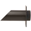 Image of Deco Wall Scupper w/Square Backplate – 2ʺ Oil Rubbed Bronze Finish Left Side View