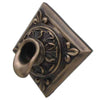 Image of Black Oak Foundry Short Oak Leaf Scupper – Diamond Profile View Antique Brass Finish