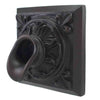 Image of Black Oak Foundry Short Oak Leaf Scupper – Square Almost Black Finish Profile View