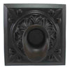 Image of Black Oak Foundry Short Oak Leaf Scupper – Square Almost Black Finish Front View