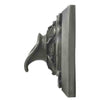 Image of Black Oak Foundry Short Oak Leaf Scupper – Square Antique Pewter Finish Side View