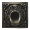 Image of Black Oak Foundry Short Oak Leaf Scupper – Square Oil Rubbed Bronze Finish Front View