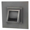 Image of Black Oak Foundry Short Square Scupper with Square Backplate Brushed Pewter Antique Pewter Finish Front View