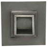 Image of Black Oak Foundry Short Square Scupper with Square Backplate Brushed Pewter Antique Pewter Finish Front View