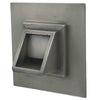 Image of Black Oak Foundry Short Square Scupper with Square Backplate Brushed Pewter Antique Pewter Finish Side View