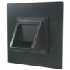 Image of Black Oak Foundry Short Square Scupper with Square Backplate Brushed Pewter Finish Profile View