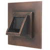 Image of Black Oak Foundry Short Square Scupper with Square Backplate Distressed Copper Brushed Pewter Finish Profile View
