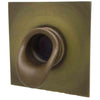 Image of Black Oak Foundry Short Scupper with Square Backplate Antique Brass Finish Profile View