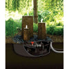 Image of Atlantic Water Gardens Triton 3-Way Diverter for Decorative Fountains TR3WAY Sample Installation with 3 Basalt Column