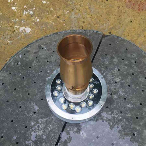 EasyPro BFL12 12 Watt Brilliant Underwater LED Fountain Light Installed to a Fountain