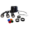 Image of Kasco Set of 3 White LED Composite Fountain Lights with Colored Lenses and Electrical Cord