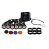 Image of Kasco Set of 6 White LED Composite Fountain Lights with Colored Lenses and Electrical Cord
