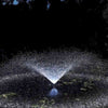 Image of Oase 1/2 HP Floating Fountain with Lights Sample Installation in a Pond at Night 45393