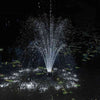 Image of Oase 1/4 HP Floating Fountain With Lights Sample Installation in a Pond at Night 45383