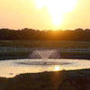 Image of Scott 3HP Display Aerator Operating in a Pond with the Sun Setting 14029