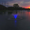 Image of Scott Color Changing LED Fountain Light Set Operating at Night Showing Blue Light 13650