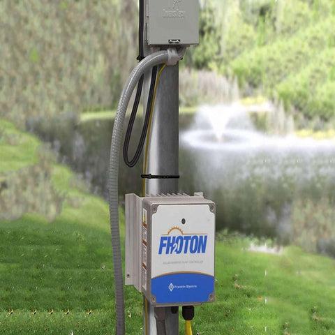 Control Panel for Scott Solar Powered Aerator Connected to a Post 15001