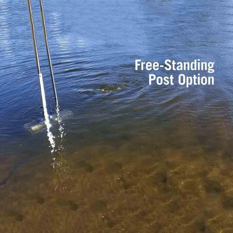 Dock Post Bracket Mount with Free Standing Post for Scott Aquasweep Lake Muck Blaster