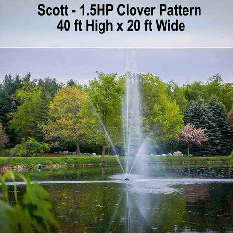 Scott 1.5HP Floating Fountain with  Clover Pattern 40 ft x 20ft