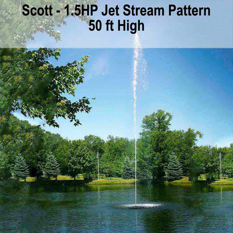 Scott 1.5HP Floating Fountain with Jet Stream Pattern 50 ft  High