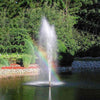 Image of Scott 1HP Pond Fountain Gusher Pattern by Scott Aerator Operating in a Pond with Trees at the Back 13514