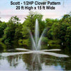 Image of Scott 1/2HP Floating Fountain with Clover Pattern 20ft High x 15ft Wide