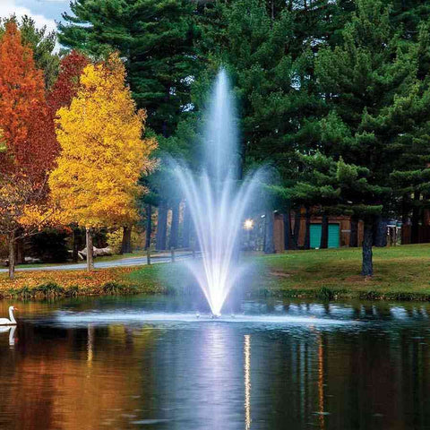 Scott 1HP Fountain with Amerst Pattern Operating in a Pond 13240