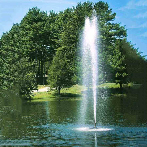 Scott 3HP Fountain with Gusher Pattern Operating in a Pond  with Trees at the Back 13210