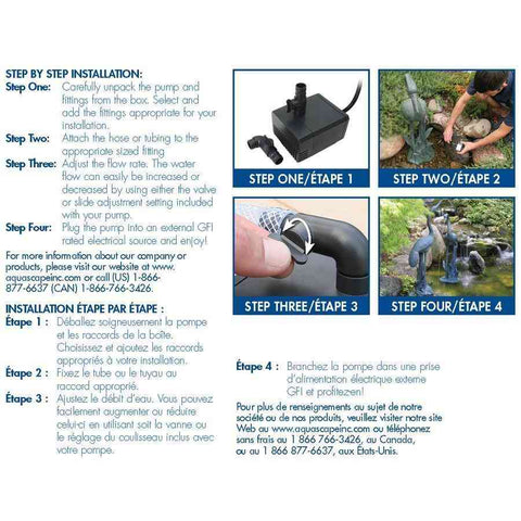 Installation Guide for Aquascape 320 GPH Water Pump for Decorative Fountains 91026