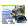 Image of Aquascape 4-Outlet Pond Aeration Kit Complete with 4 Diffusers and Box at the Back 75001