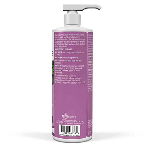 Aquascape Fountain Maintenance 8oz Back of Packaging
