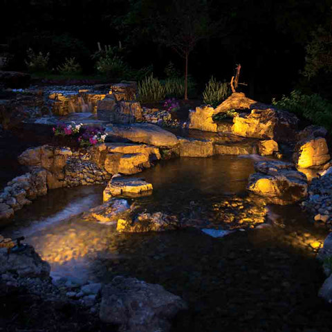 Atlantic Water Gardens 3 Pack 1W Warm White LED Pond Light Sample Installation02