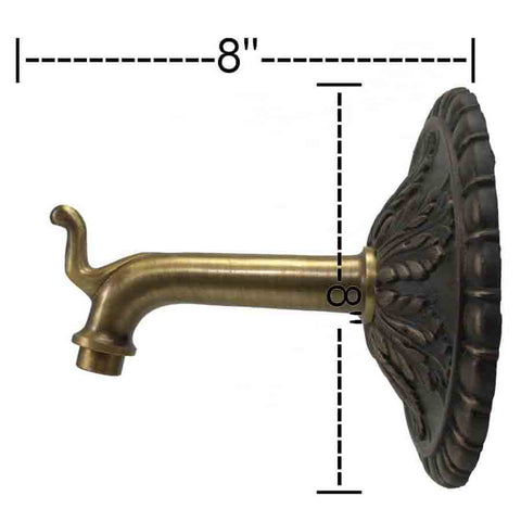 Black Oak Foundry Centurion Spout - S35 with Measurement- Antique Brass