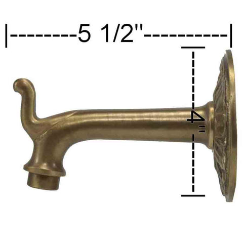 Black Oak Foundry Chianti Spout S14-  with Measurement Antique Brass