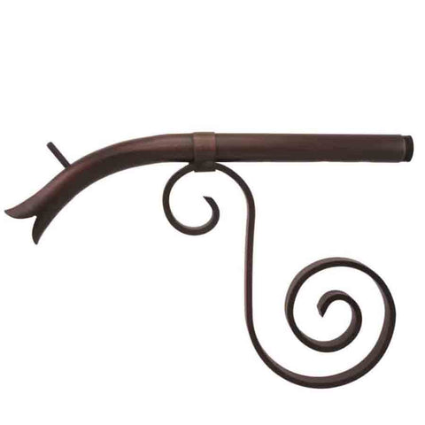 Black Oak Foundry Courtyard Spout – Large - Distressed Copper Finish - Right Side View