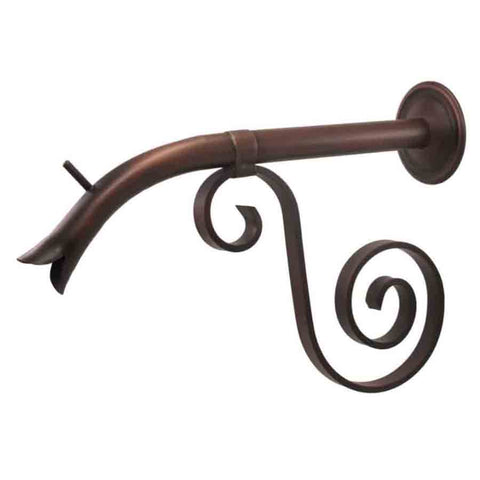 Courtyard Spout – Large w/ Florentine - Distressed Copper Finish - Right Profile View