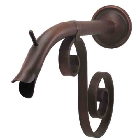 Courtyard Spout – Large w/ Florentine - Distressed Copper Finish - Right Profile View
