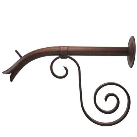 Courtyard Spout – Large w/ Florentine - Distressed Copper Finish - Right Side View