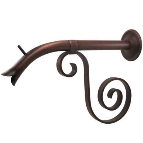 Courtyard Spout – Large w/ Florentine - Distressed Copper Finish - Right Side View